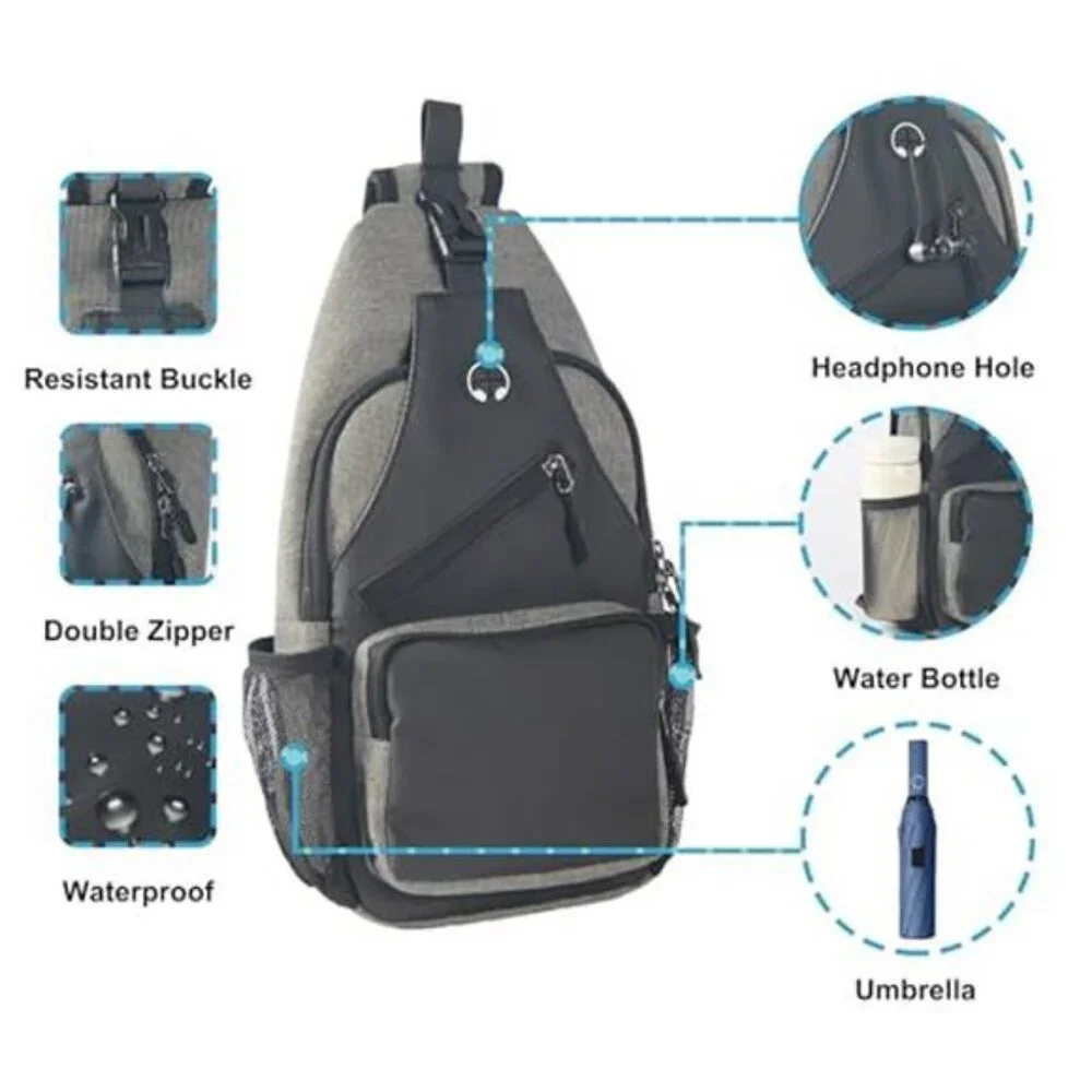Sling Bag Crossbody Backpack Shoulder Chest Daypack Lightweight Travel